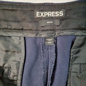 Express Editor Bootcut Navy Dress Pants Size 12